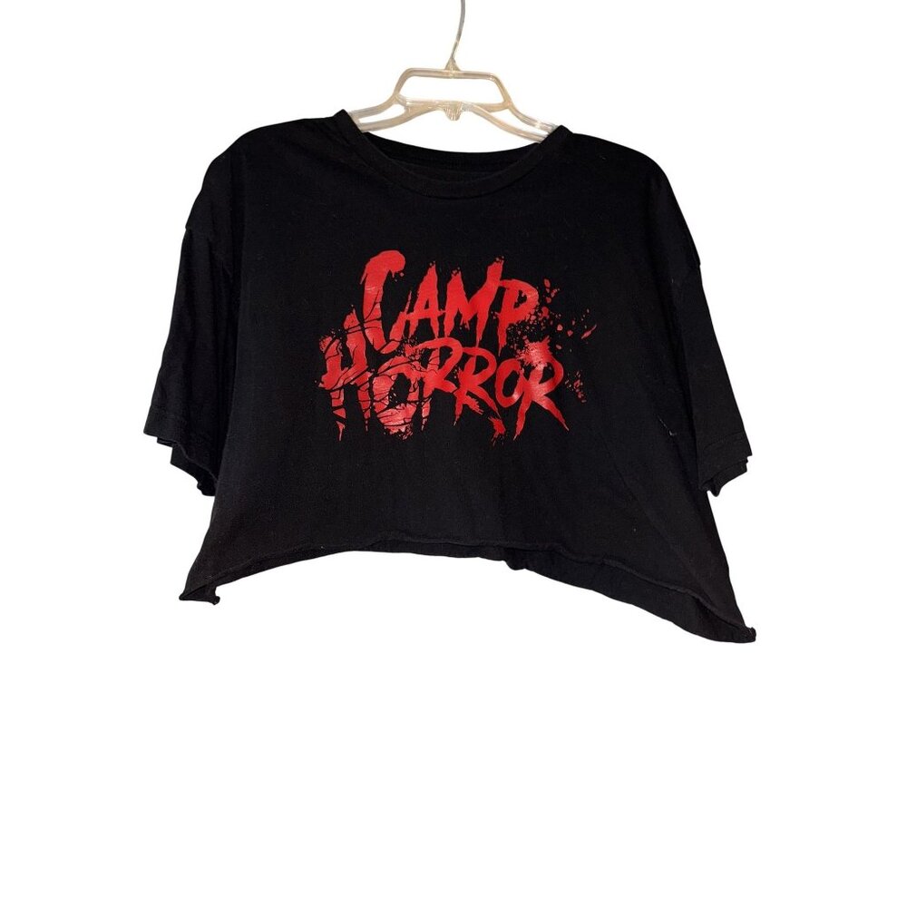 staff universal studios Camp Horror Mystic Museum Cropped T-Shirt XL Black